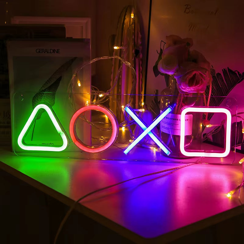 Custom Neon Game Icon Wall Light - LED Atmosphere Lamp for PlayStation, Bar, Club, and Room Decor