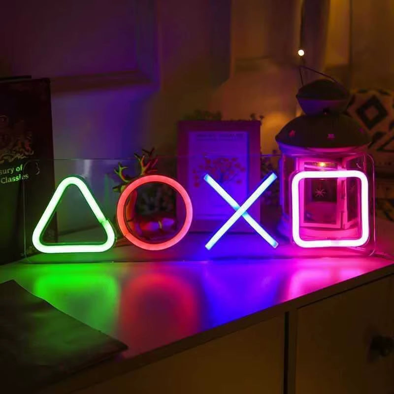 Custom Neon Game Icon Wall Light - LED Atmosphere Lamp for PlayStation, Bar, Club, and Room Decor