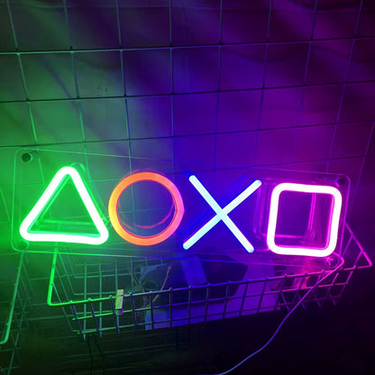 Custom Neon Game Icon Wall Light - LED Atmosphere Lamp for PlayStation, Bar, Club, and Room Decor