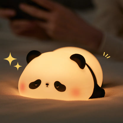 Panda LED Night Light - Adorable Silicone Touch Lamp, USB Rechargeable, with Timer Function for Bedroom Decor and Children's Gifts