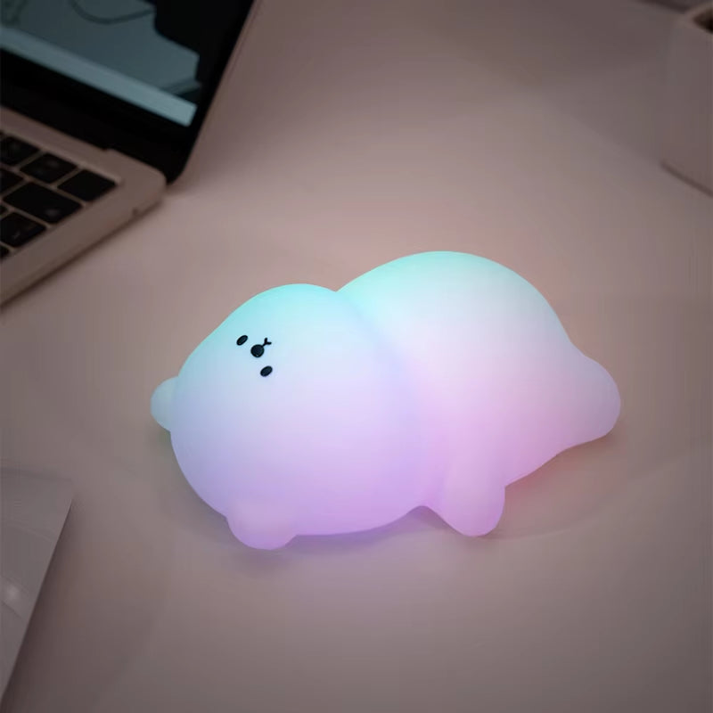 Panda LED Night Light - Adorable Silicone Touch Lamp, USB Rechargeable, with Timer Function for Bedroom Decor and Children's Gifts