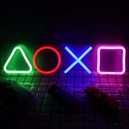 Custom Neon Game Icon Wall Light - LED Atmosphere Lamp for PlayStation, Bar, Club, and Room Decor