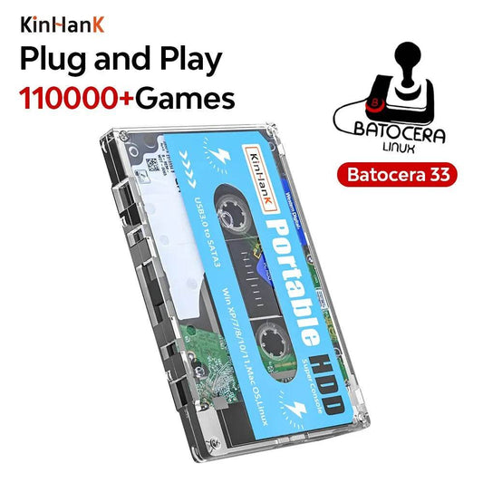 Super Console 500GB Gaming HDD with 100,000 Video Games and 70 Emulators for DC, MAME, SS, NAOMI, PS2, and PS1 - Plug and Play with Batocera OS - InnoDeviceHub