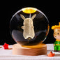 3D Crystal Ball Night Light Featuring Pikachu, Doraemon, and Hello Kitty - Laser Carved Planet Design for Children’s Gifts