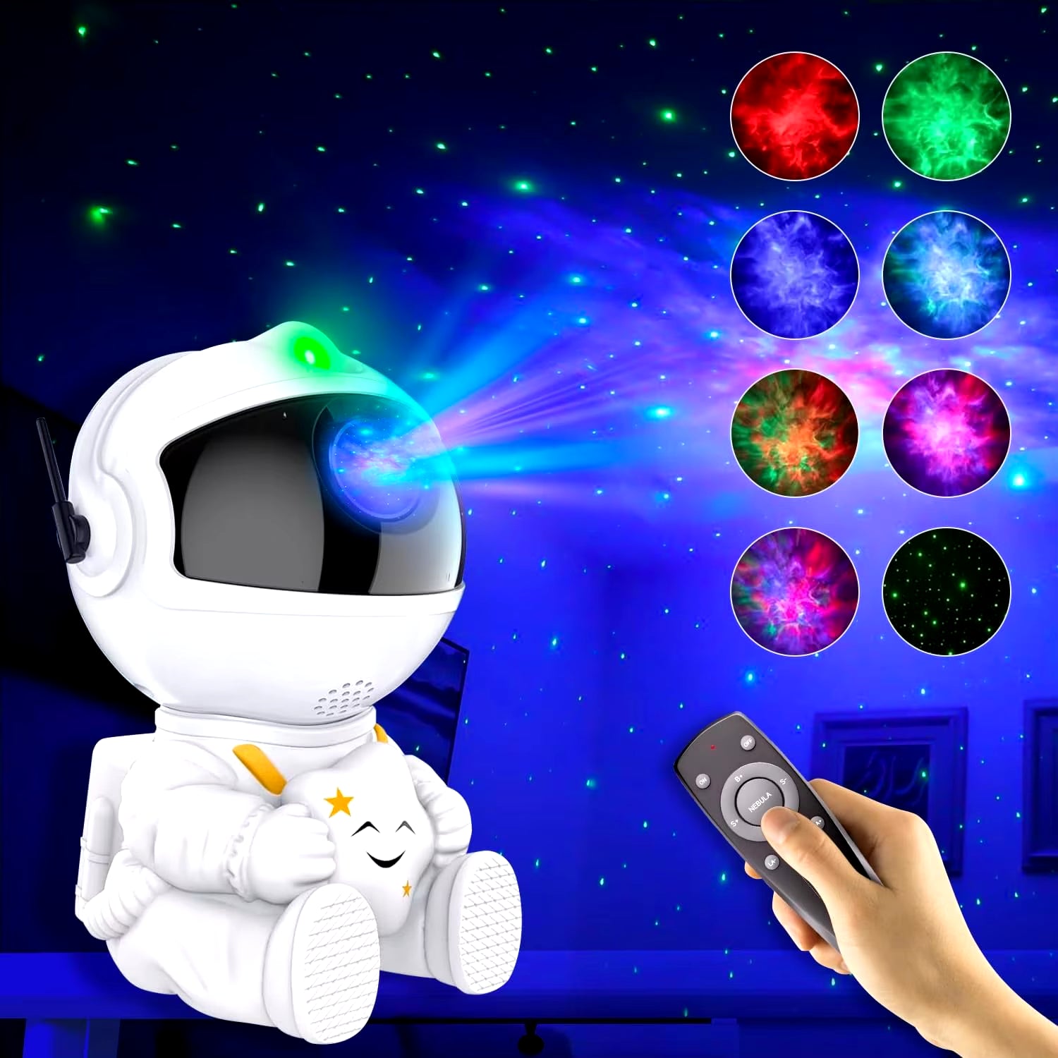 Galaxy LED Night Light Projector - Astronaut Design for Home Décor and Children's Gifts