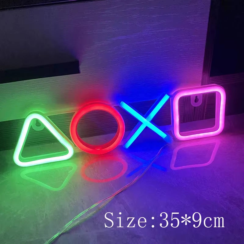 Custom Neon Game Icon Wall Light - LED Atmosphere Lamp for PlayStation, Bar, Club, and Room Decor