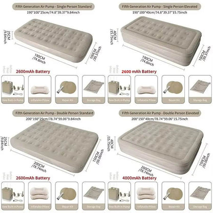 Luxury Inflatable Air Mattress – 2-Person Glamping Sleeping Mat with Built-in Pump - InnoDeviceHub
