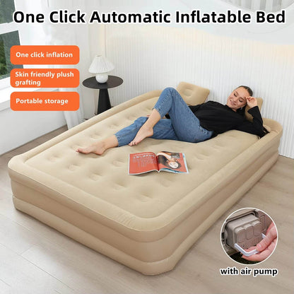 Luxury Inflatable Air Mattress – 2-Person Glamping Sleeping Mat with Built-in Pump - InnoDeviceHub