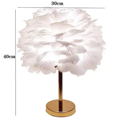 Modern Feather LED Table Lamp – Elegant Bedside & Decorative Lighting