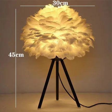 Modern Feather LED Table Lamp – Elegant Bedside & Decorative Lighting