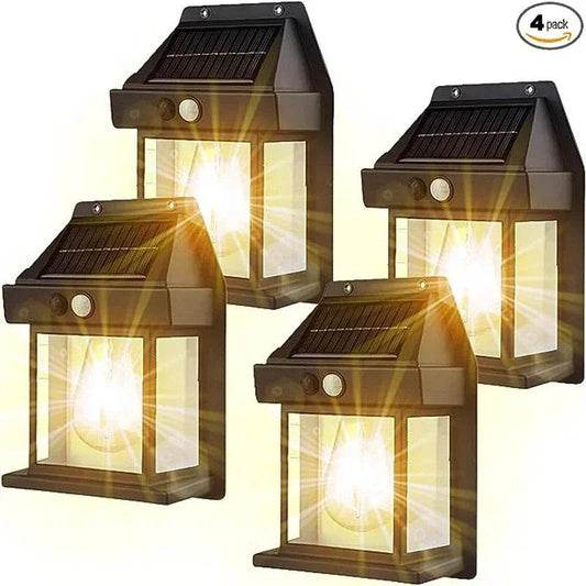 Outdoor Waterproof Solar Wall Lamp with Tungsten Filament - Induction Garden Lighting (1-4 Pack) - InnoDeviceHub