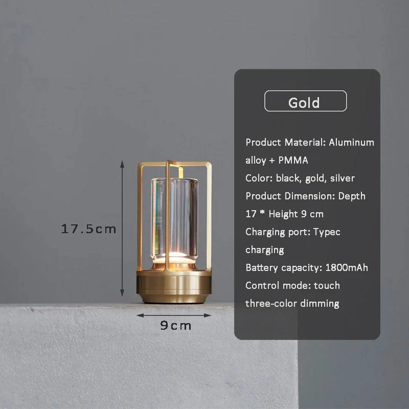 Crystal LED Rechargeable Touch Table Lamp – Elegant & Versatile Lighting