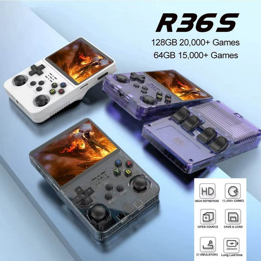 R36S Retro Handheld Video Game Console with Linux System, 3.5-Inch IPS Screen, and Portable Video Player - Available in 64GB and 128GB Options - InnoDeviceHub