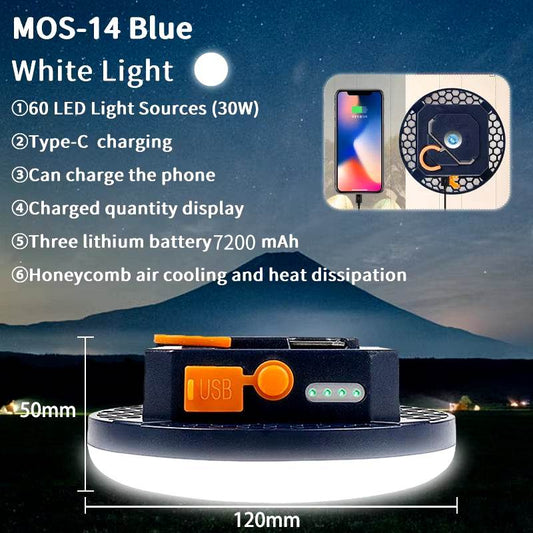 MOSLIGHTING 30W Rechargeable LED Lantern - Portable High-Power Camping Light with Multifunctional Endurance - InnoDeviceHub