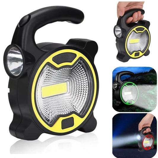 Portable COB LED Work Light - Battery-Powered Handheld Lantern for Outdoor Camping and Tent Use (Batteries Not Included) - InnoDeviceHub