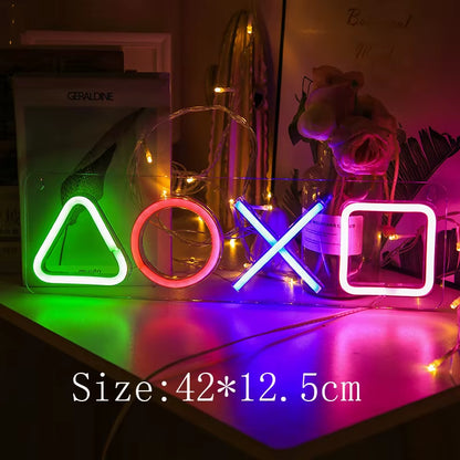 Custom Neon Game Icon Wall Light - LED Atmosphere Lamp for PlayStation, Bar, Club, and Room Decor